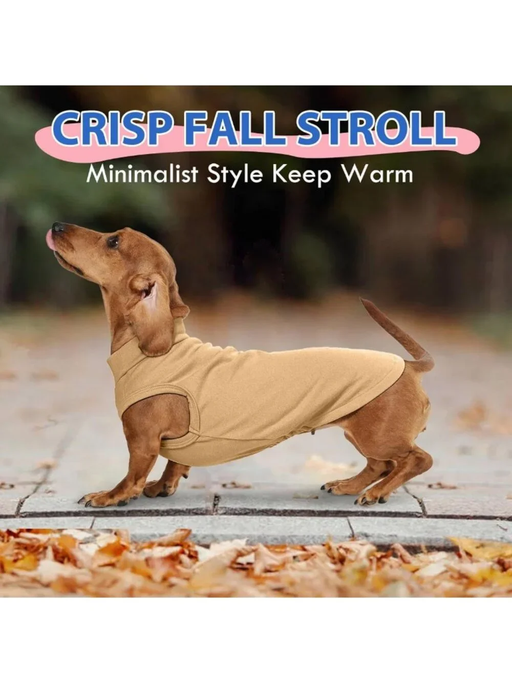 Cozy Khaki Dog Sweatshirt - L, Sleeveless Pullover Vest, Warm & Breathable for